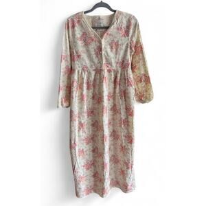 Vintage Victoria’s Secret Country Floral Nightgown Dress Cotton Flannel Size S